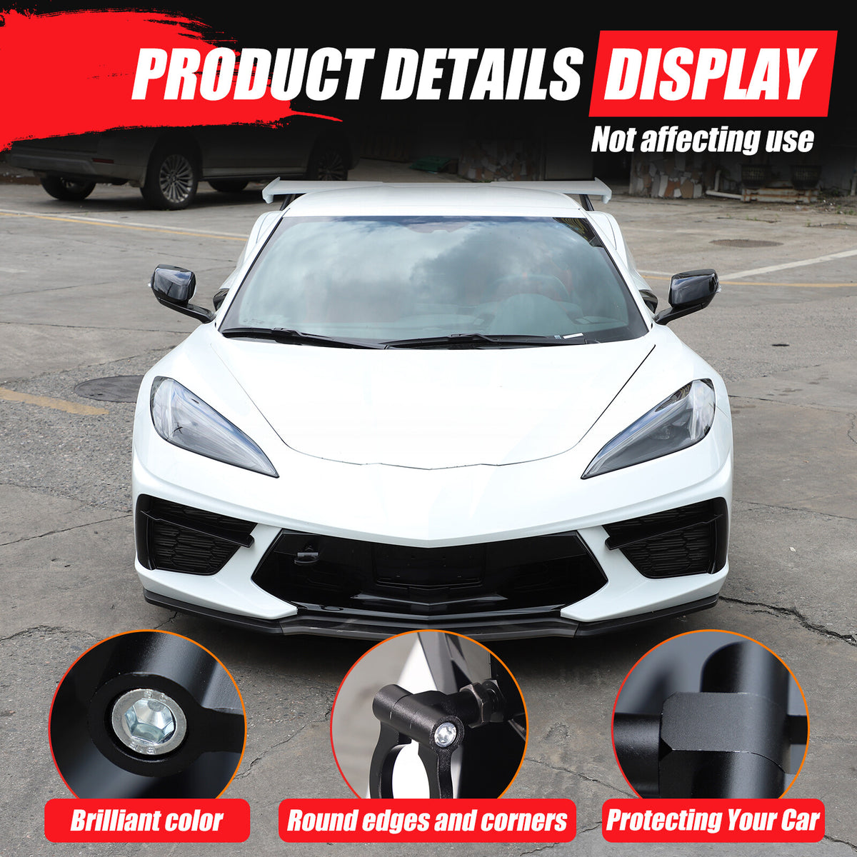 Front Bumper Trailer Track Racing Aluminum Tow Hook Ring For Corvette C8 20+ US 57