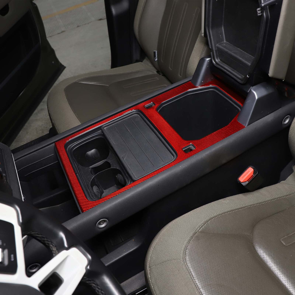 Real Carbon Fiber Console Water Cup Panel Trim For LR Defender L663 110 2020-23 10