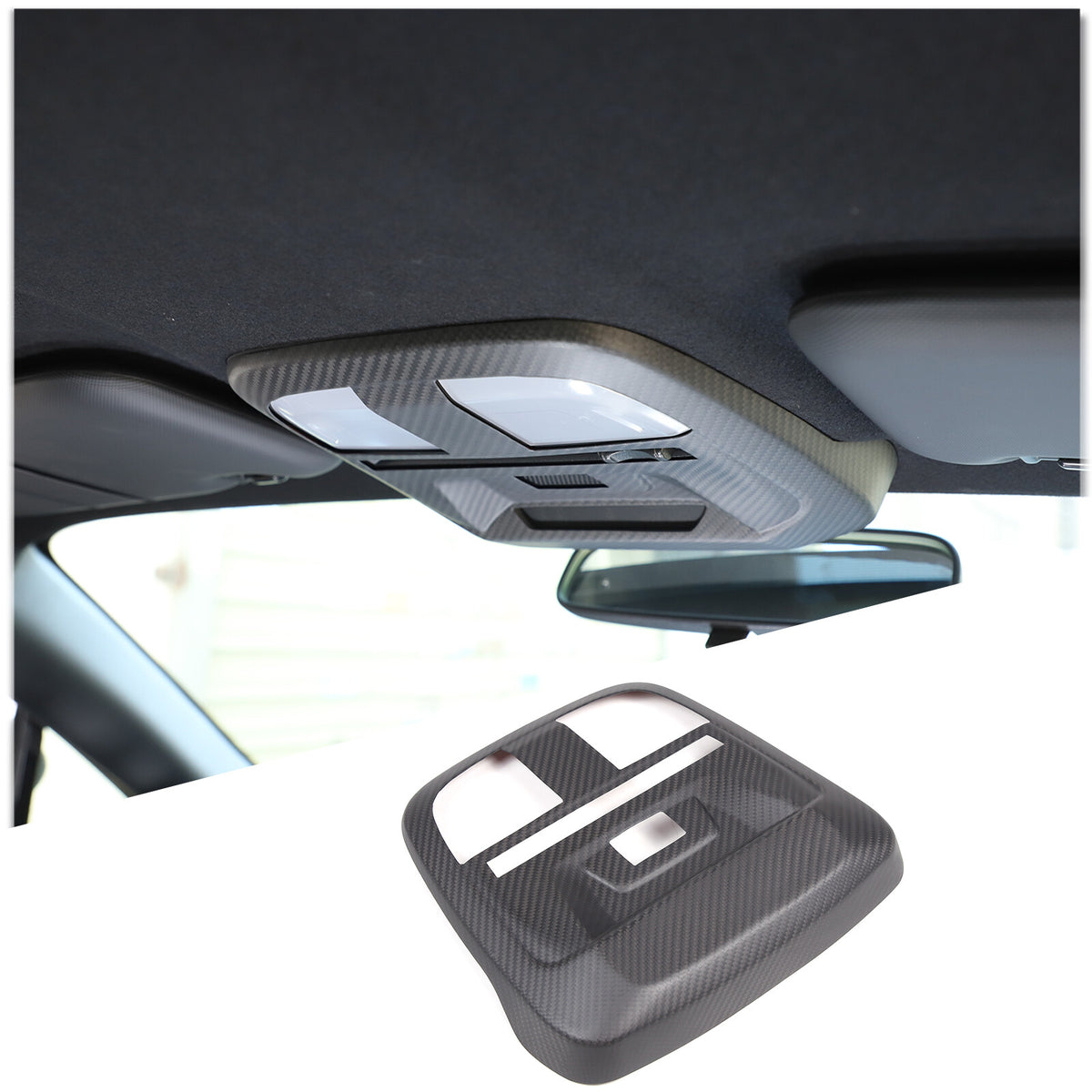 Matte Real Carbon Fiber Reading Light Cover Trim for Toyota 86/Subaru BRZ 22-24 3