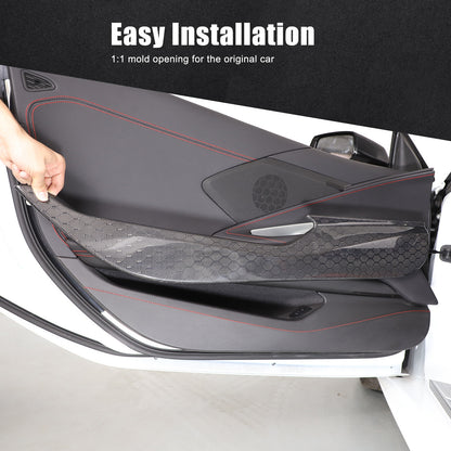Real Honeycomb Carbon Fiber Door Panel Cover Trim For Corvette C8 20+ US 19