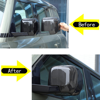 Real Carbon Fiber Rearview Mirror Cover Trim For Land Rover Defender L663 20-25 14