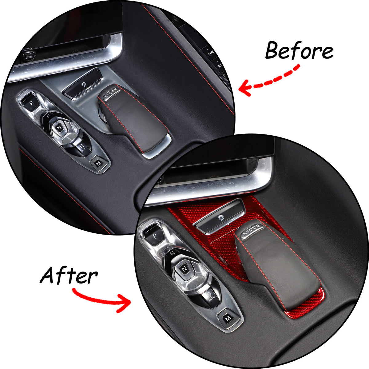 Red Real Carbon Fiber Interior Full Decor Cover Trim Kit for Corvette C8 2020-25 - Variants 11-15 6