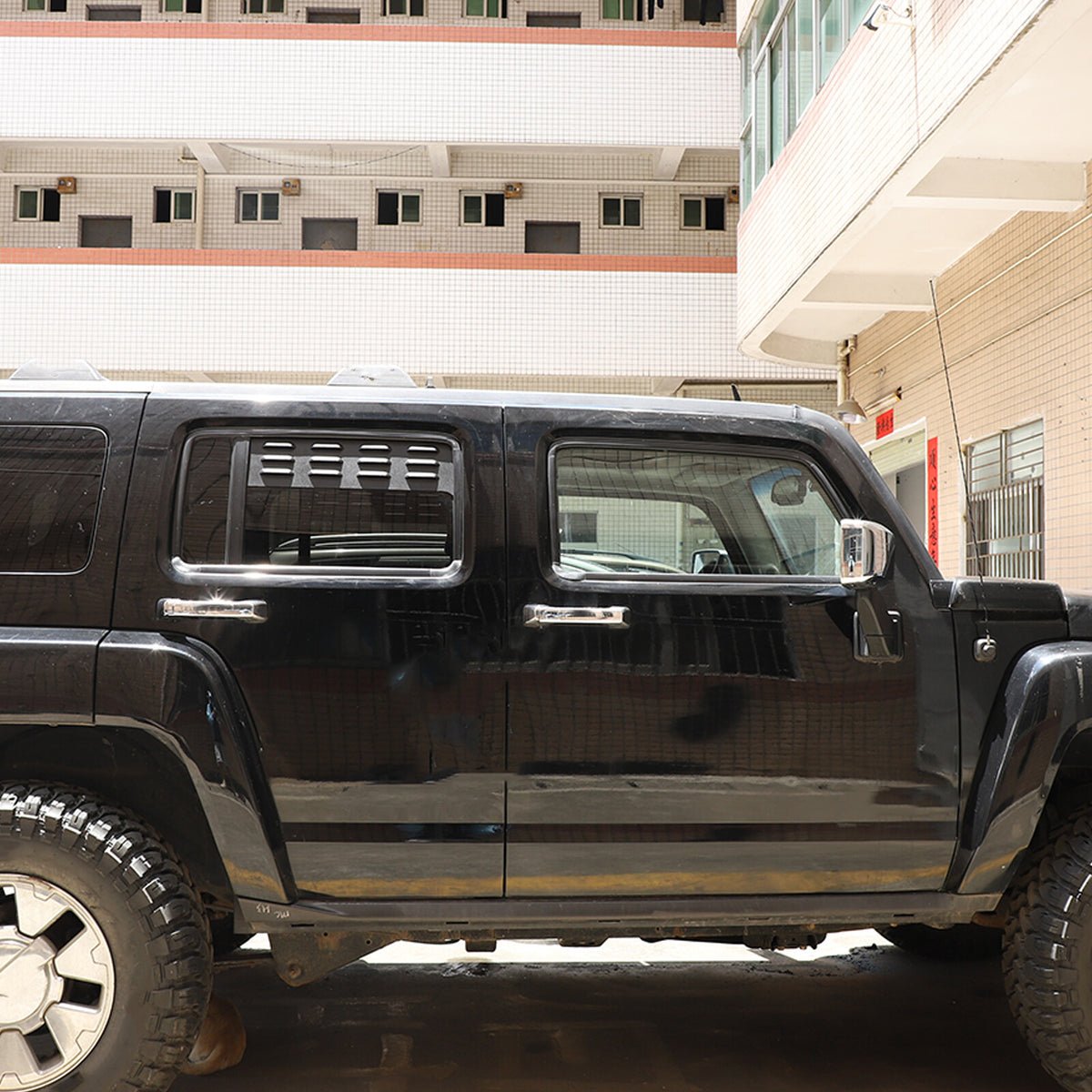 Black Aluminium Alloy Door Window Air Vents Screens For Hummer H3 2005-09 9
