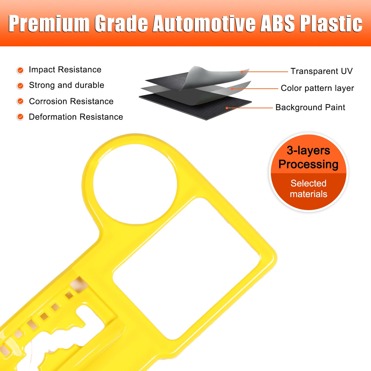 Yellow ABS Shift Panel Frame For Toyota FJ Cruiser 2007-2021 8