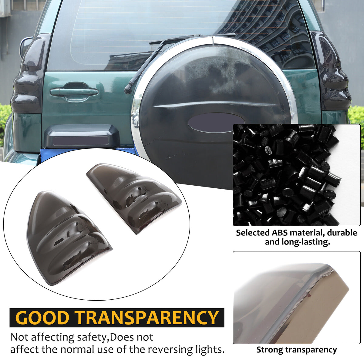 Smoked Black Rear Tail Light Guard Cover Trim Bezel For Toyota Prado FJ120 03-09 10
