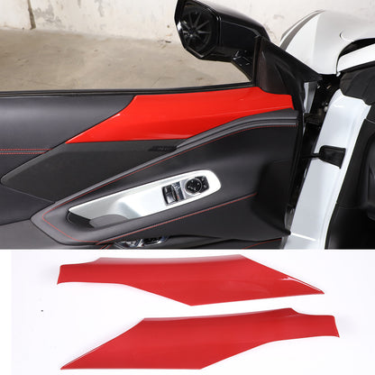 Sport Red Interior Door Panel Trim Cover Sticker Fit For Corvette C8 2020-26 2