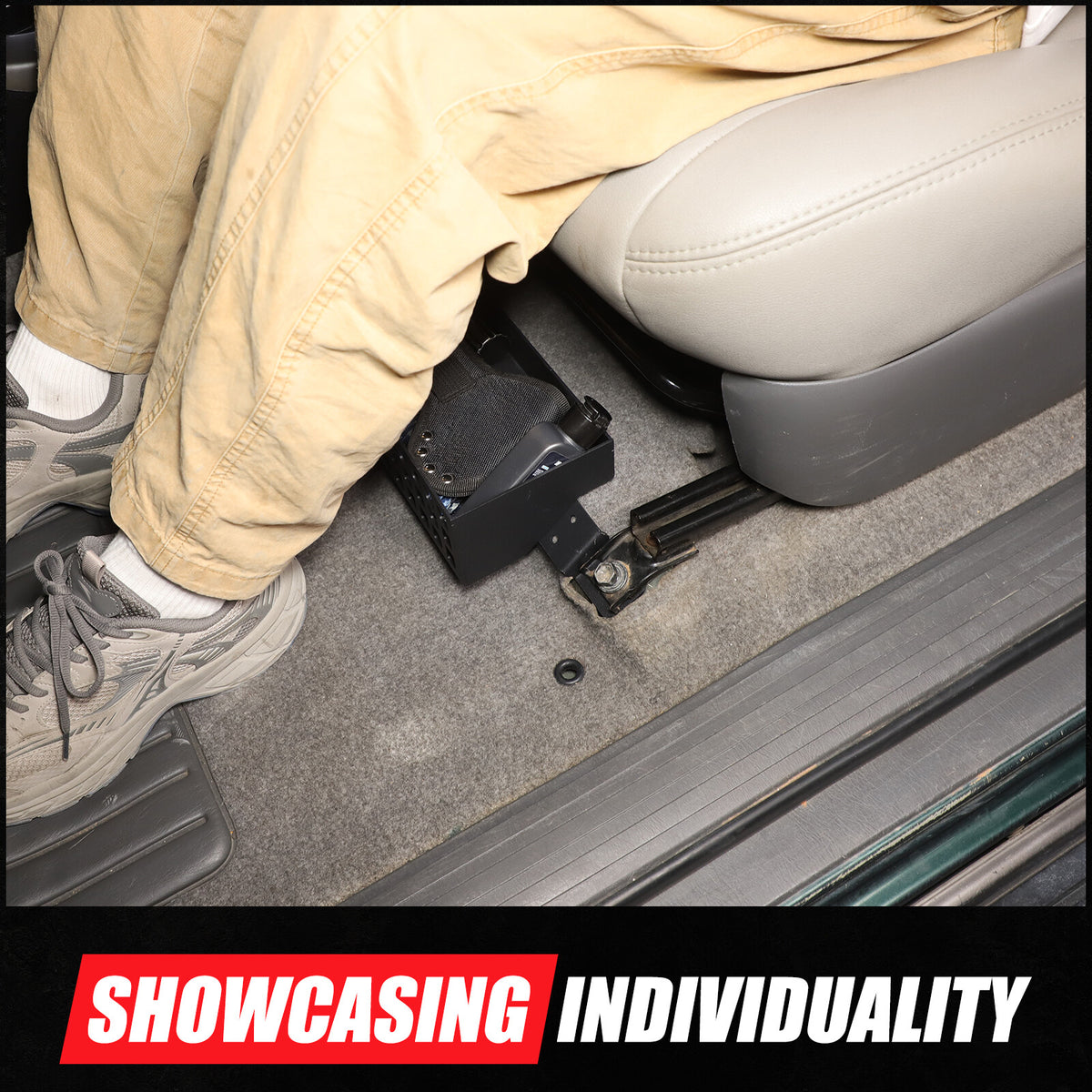 Black Alloy Under-seat Storage Basket Tray For Toyota Prado FJ120 2003-09 US 5