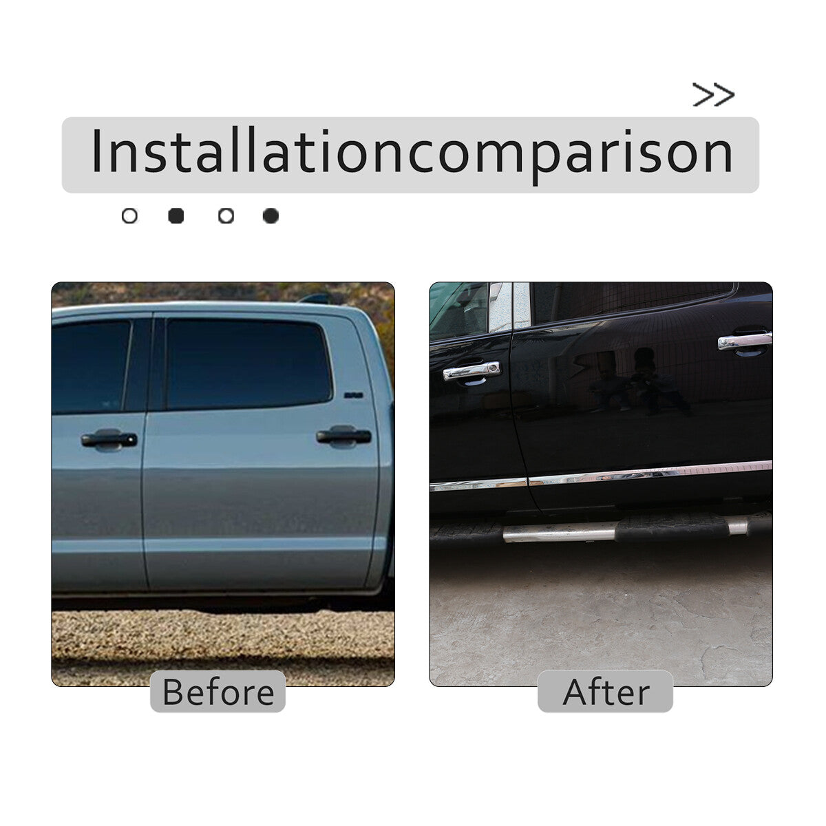 Chrome Side Body Door Protect Trim Stainless Steel for Toyota Tundra 2014-2021 8