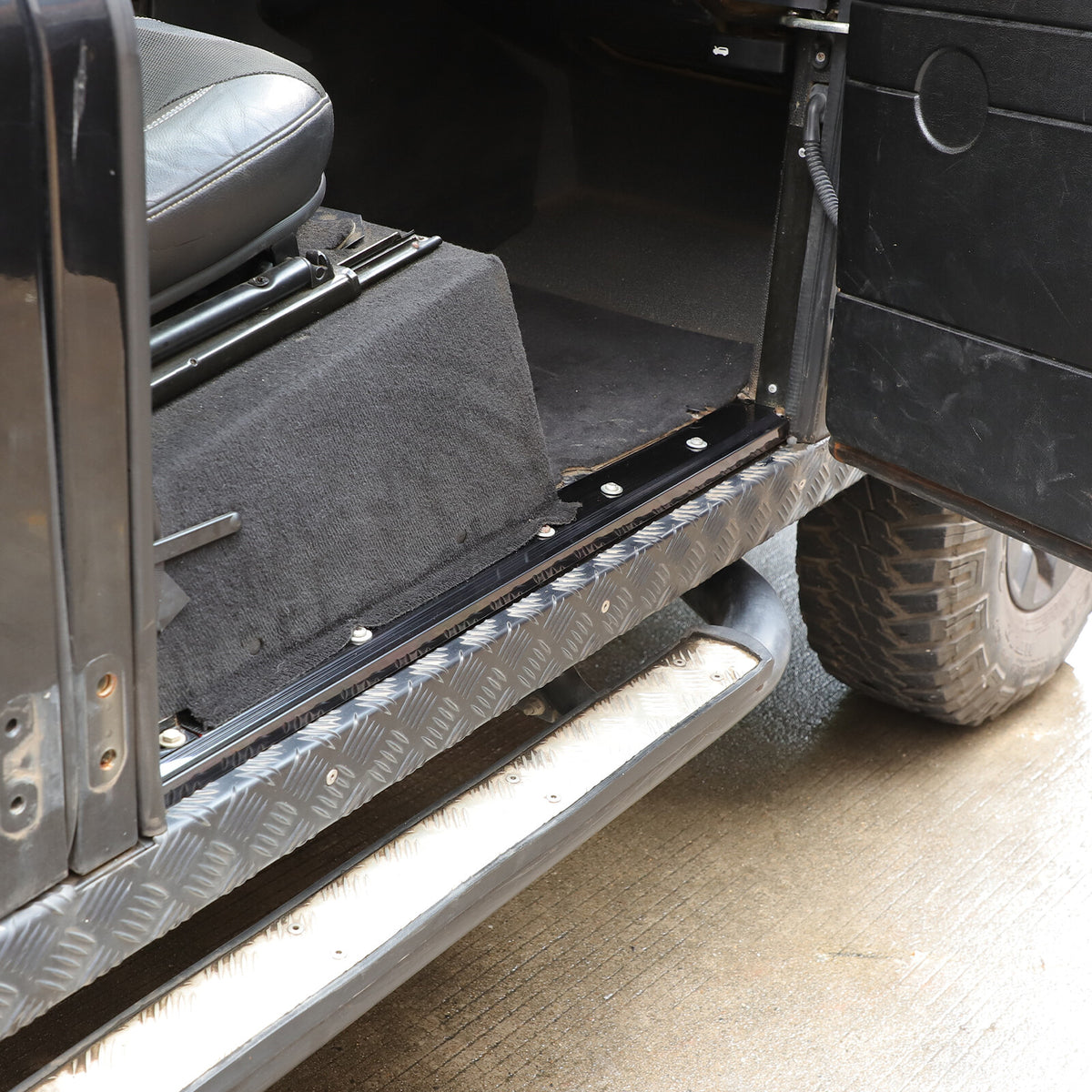 Steel Interior Door Sill Trim Guard Plate Trim For LR Defender L316 2004-2018 5