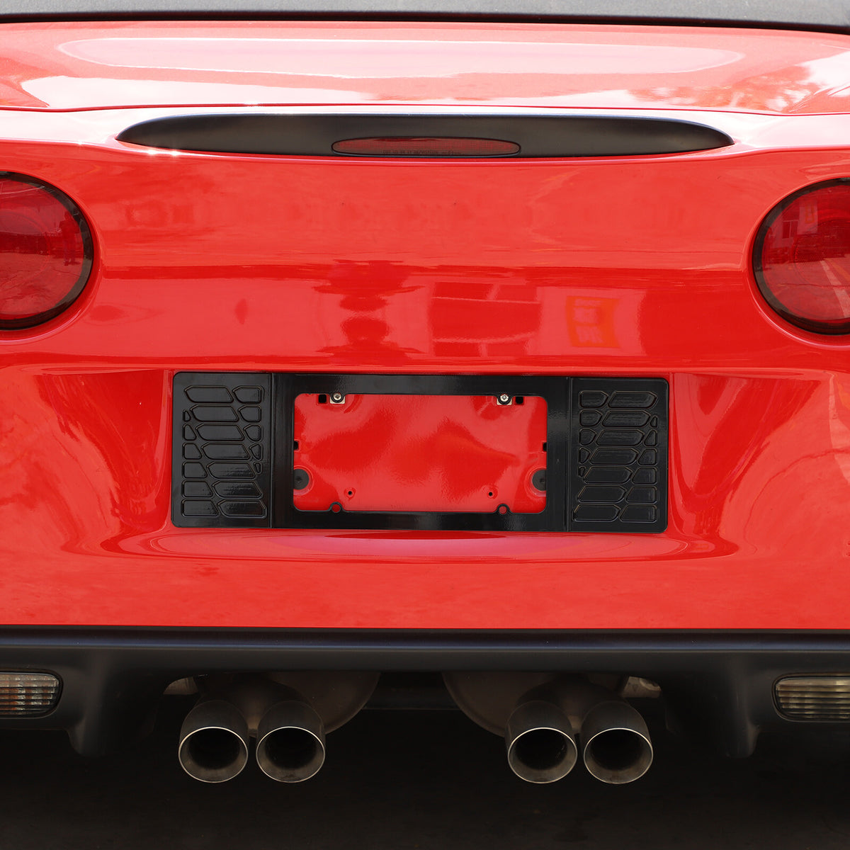 Black Aluminum alloy Rear License Plate Frame Trim For Corvette C6 2005-13 US 4