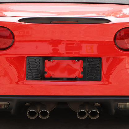 Black Aluminum alloy Rear License Plate Frame Trim For Corvette C6 2005-13 US 4