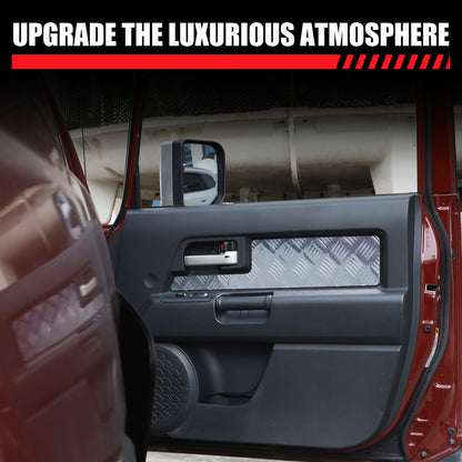 Silver Alloy Interior Car Door Panel Cover Trim For 2007-22 Toyota FJ Cruiser 9