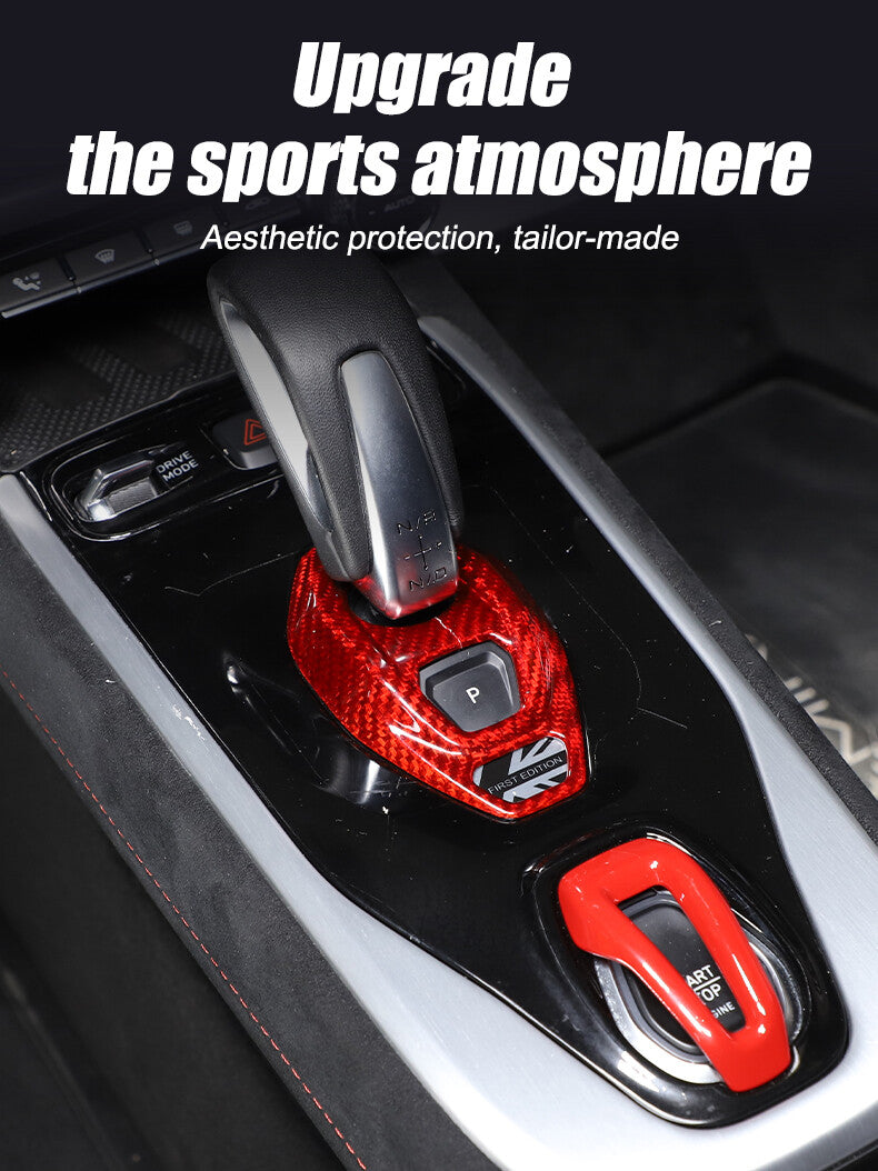 Red Real Carbon Fiber Console Gear Base Cover Trim For Lotus Emira V6 I4 2023-25 20