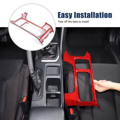 Red Real Carbon Fiber Center Console Cup Holder Trim For Subaru WRX VB 2022+ MT 7