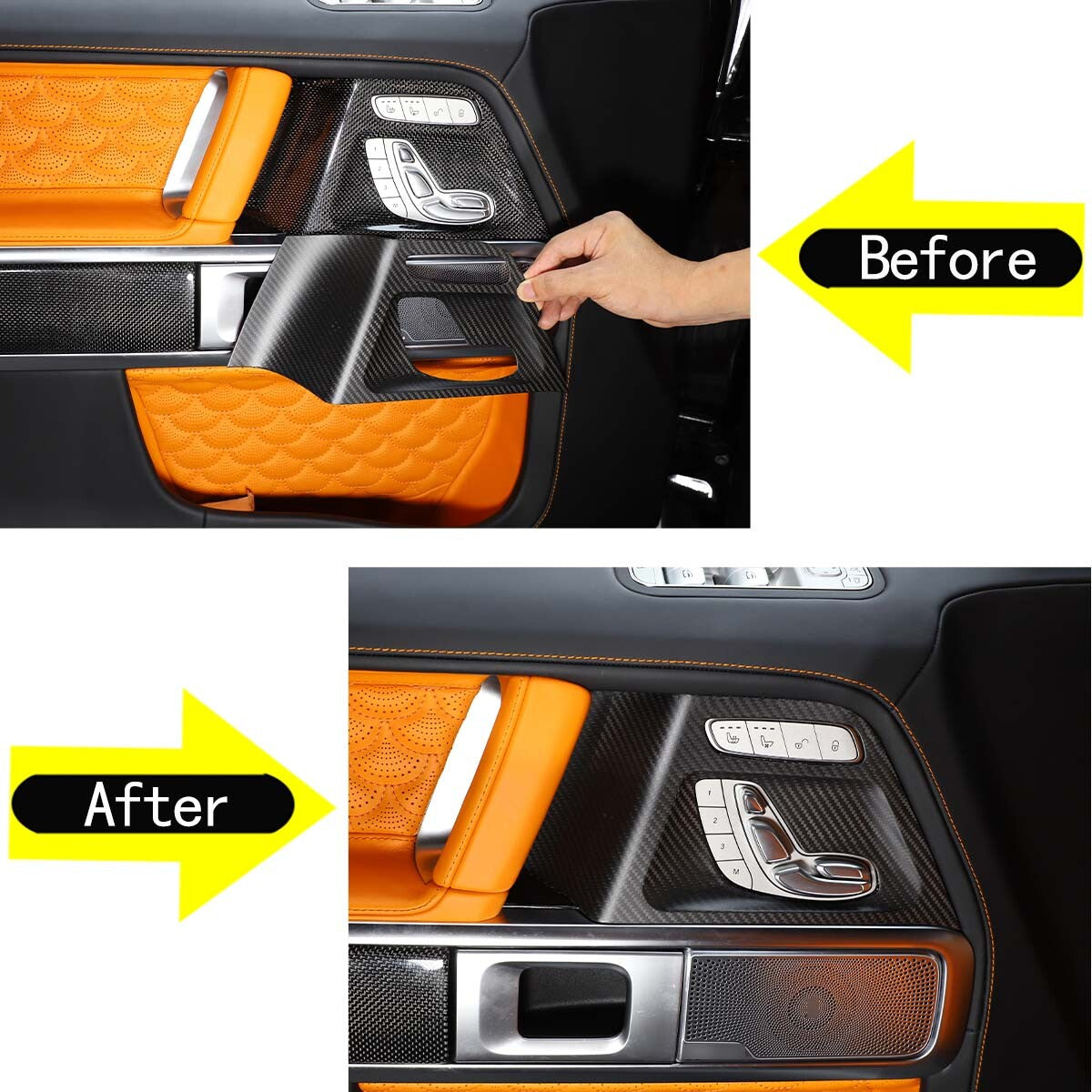 Matte Black Electric Seat Adjustment Panel Trim Cover for Benz G Class 19-20 5