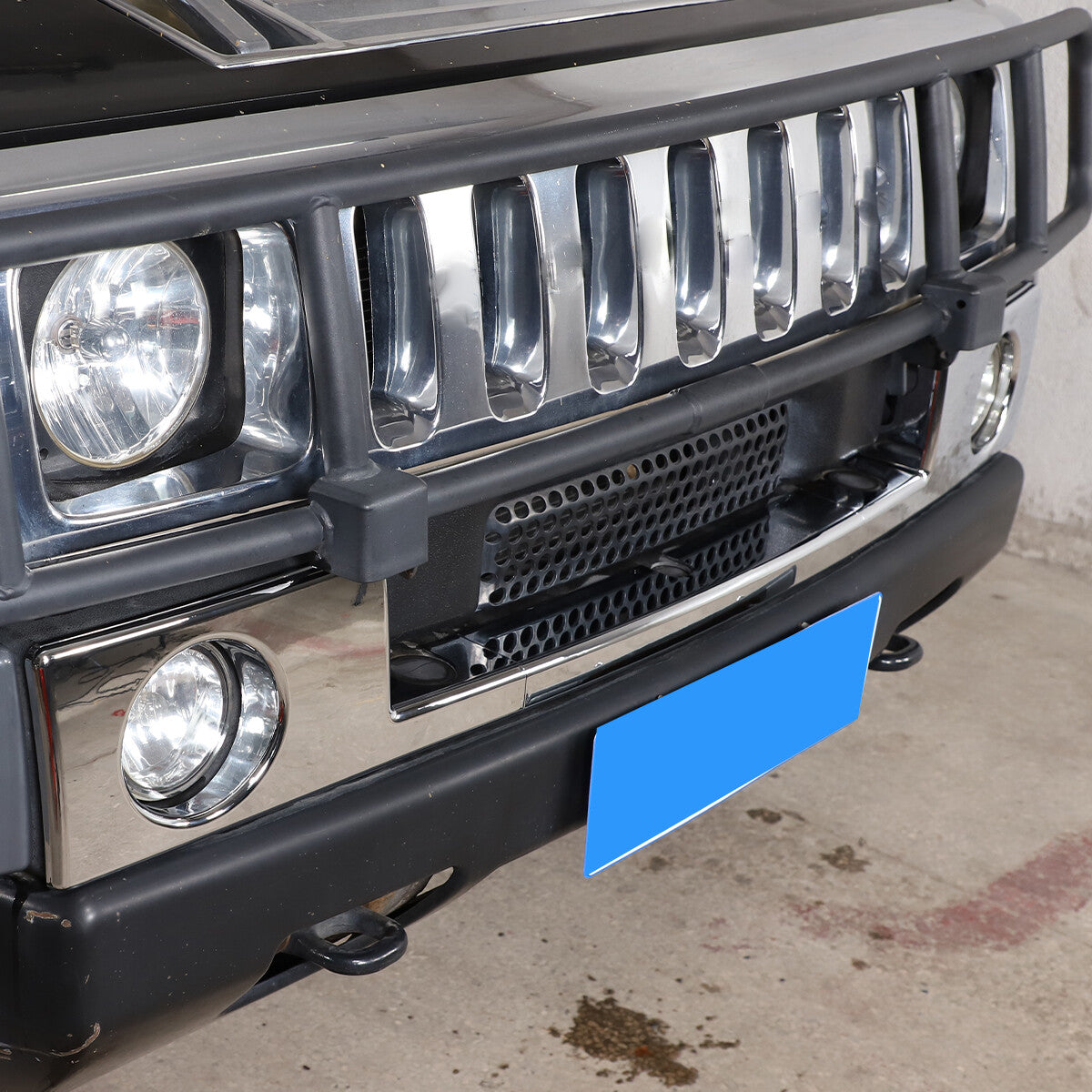 3PCS Chrome Silver Front Bumper Cover Trim Fit for 2003-2009 Hummer H2 US 11