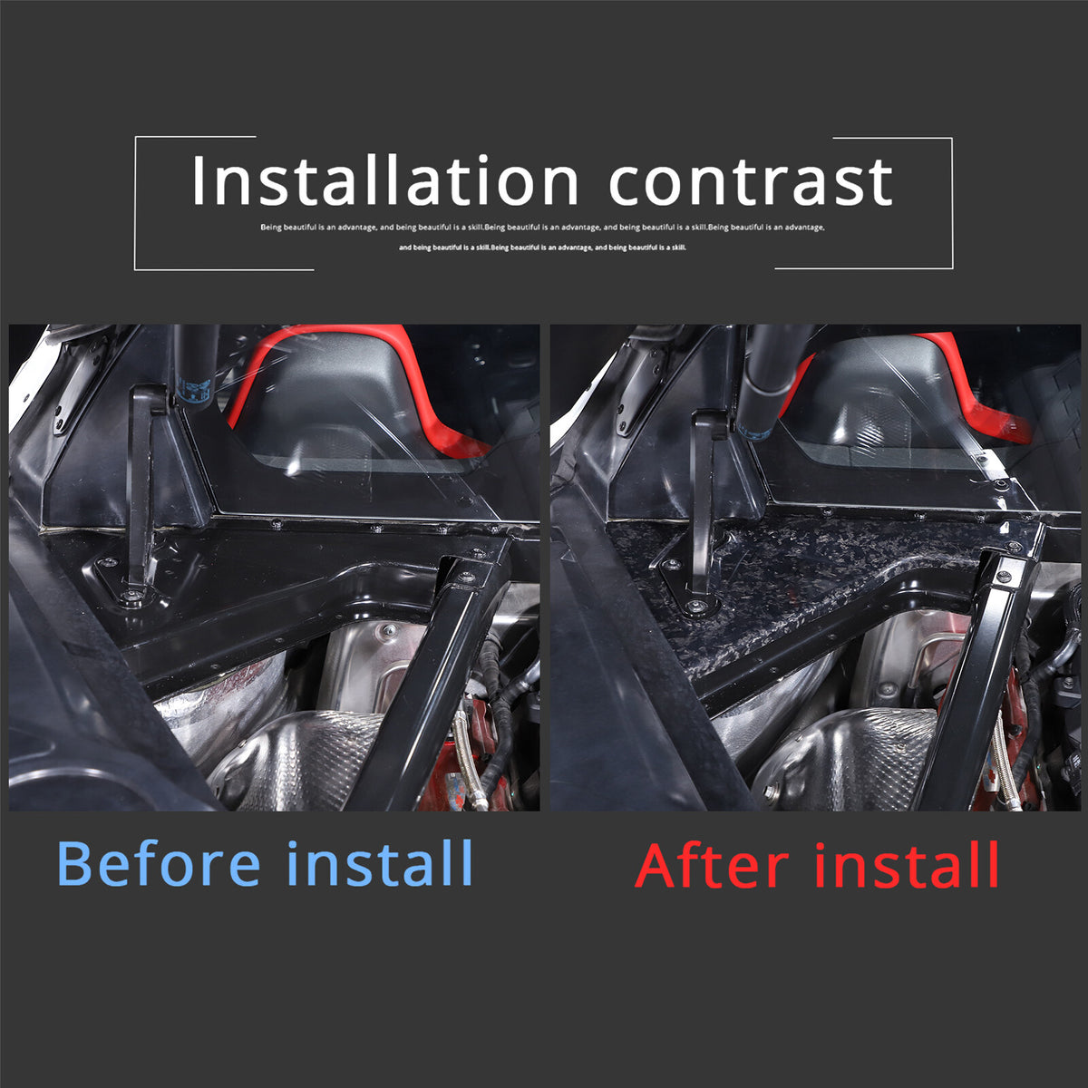 Forged Carbon fiber Front Hood Lift Support Corner Cover Trim For Corvette C8 16