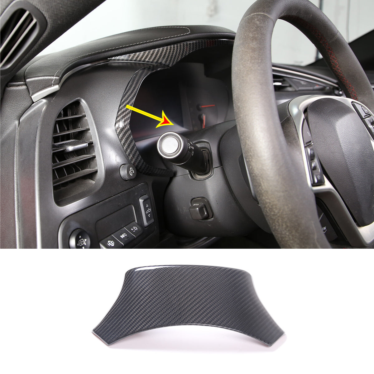 Real Carbon Fiber Interior Dashboard Trim Cover Decor Kit For Corvette C7 14-19 96