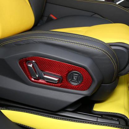 Red Carbon Fiber Seat Adjustment Button Switch Trim For Lamborghini URUS 18-23 6