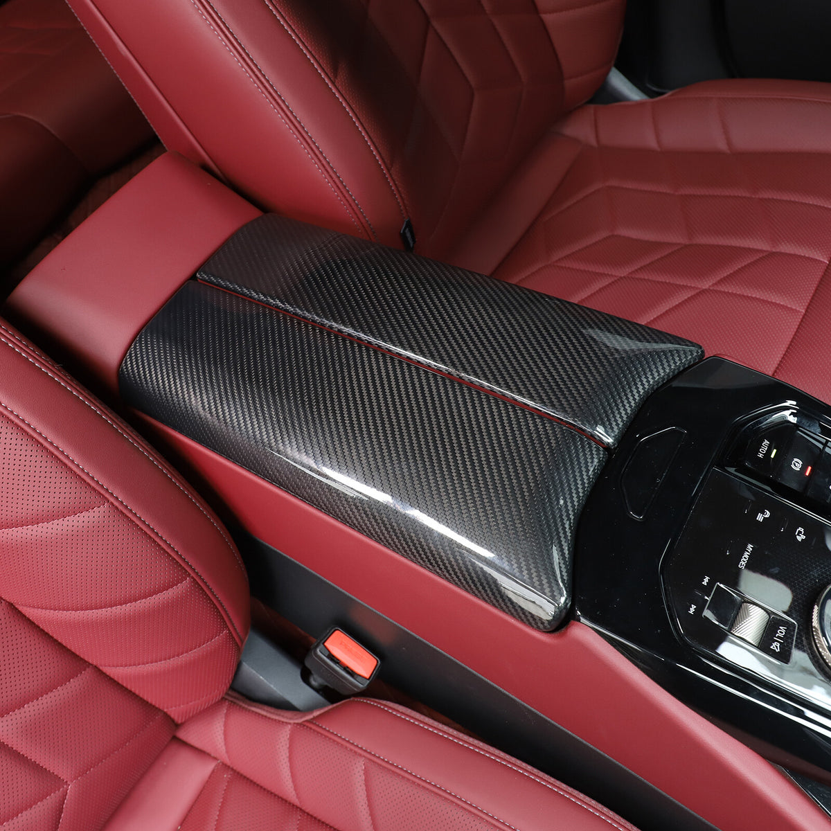 Real Carbon Fiber Center Console Armrest Box Cover Trim For BMW 5 Series G60 24+ 12