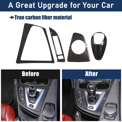 Real Carbon Fiber Center Console Panel Trim Set For BMW M3/M4 F80/F82 2014-2019 8