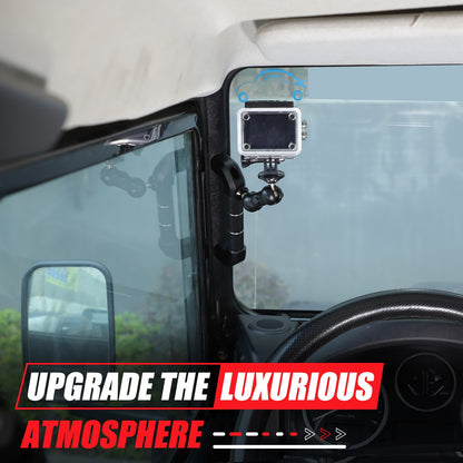 Black Aluminum A-Pillar Handle Cam Mount For Land Rover Defender L316 2004-2018 22