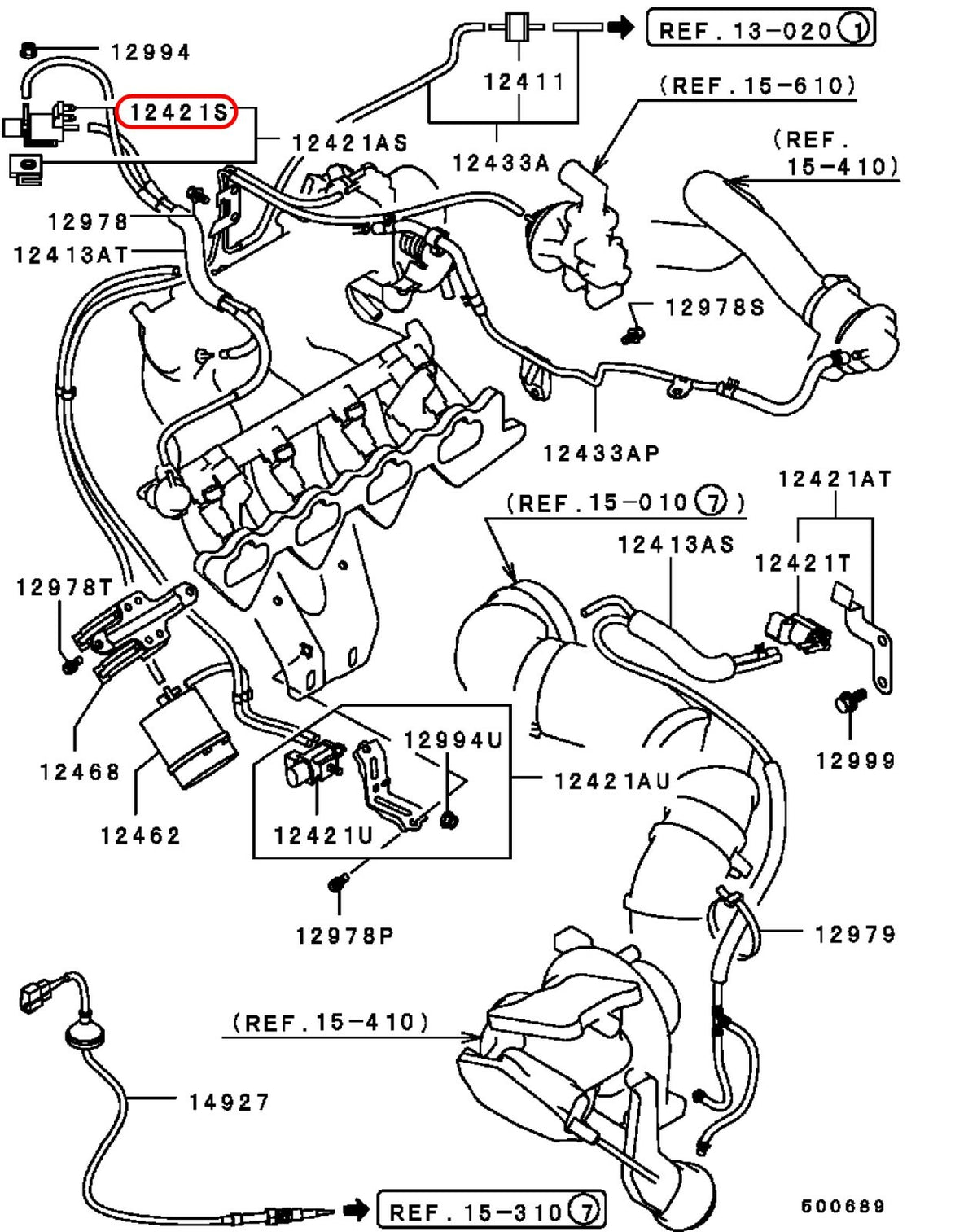 Mitsubishi Genuine LANCER EVO5 EVO6 CP9A Valve Emission Solenoid MD113721 OEM 3