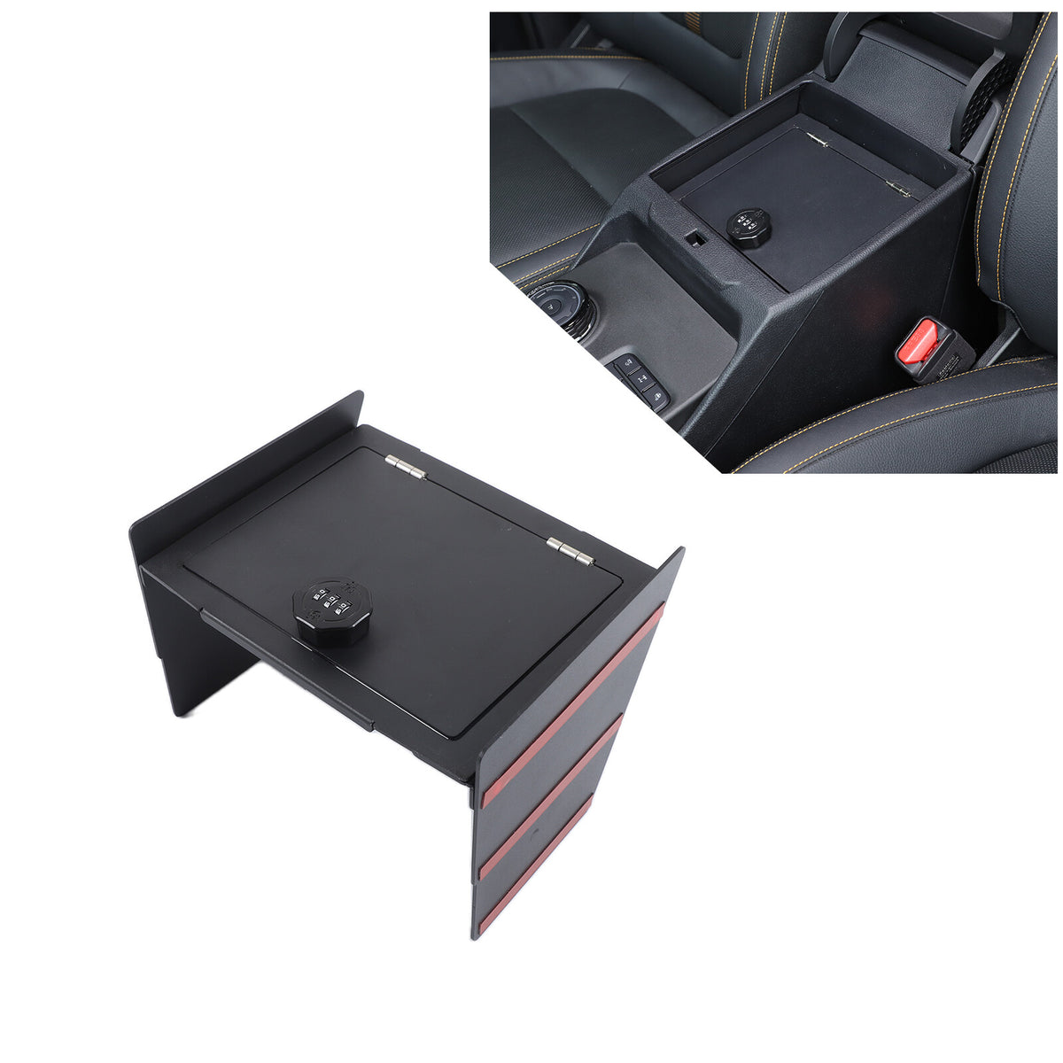Center Console Safe GUN Armrest Storage Lock Box Tray For Ford Ranger T9 2023+ 17