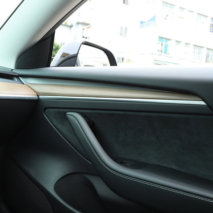 Pear Wood Grain ABS Interior Door Panel Trim For Tesla Model 3/Y 2021-2022 6