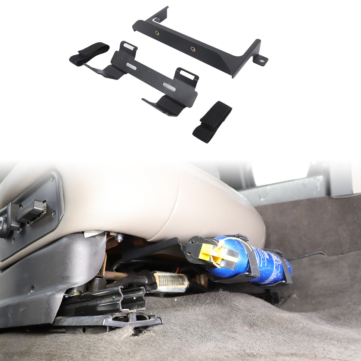 Black Alloy Passenger Seat Fire Extinguisher Bracket For Hummer H2 2003-2009 US 23
