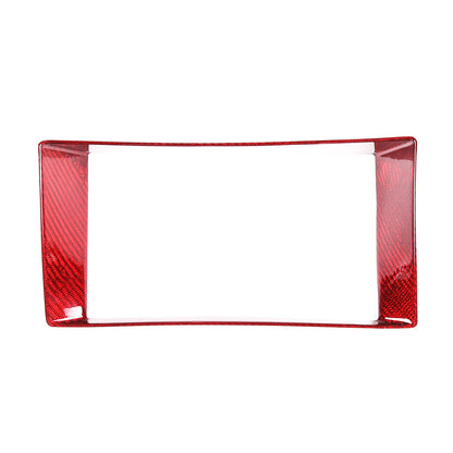 Red Carbon Fiber Dashboard Navigation Cover Trim for For Jaguar F-TYPE 2013-18 2