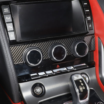ABS Carbon Fiber Interior Center Console Trim Cover Set For Jaguar F-TYPE 13-18 14