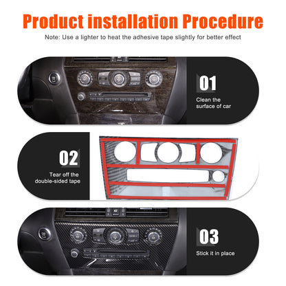 ABS Carbon Center Air Conditioning Cover Trim For BMW 6 Series E63 E64 2004-2009 8