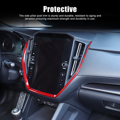 Red Real Carbon Fiber Navigation Screen Frame Trim For Subaru WRX VB MT 2022+ 8