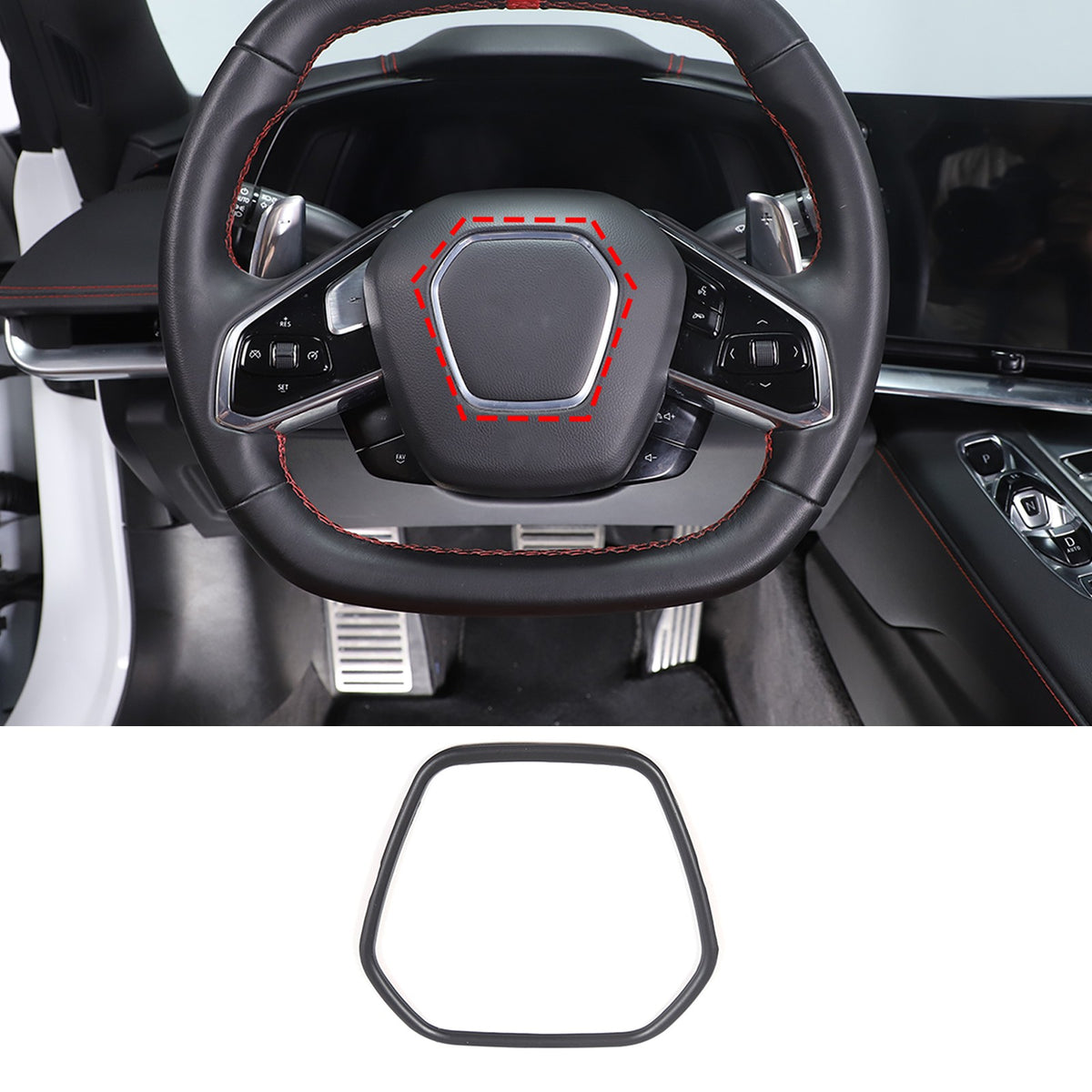 Matte Black ABS Full Interior Set Cover Trim Kit For Corvette C8 2020-25 - Styles 26-28 6