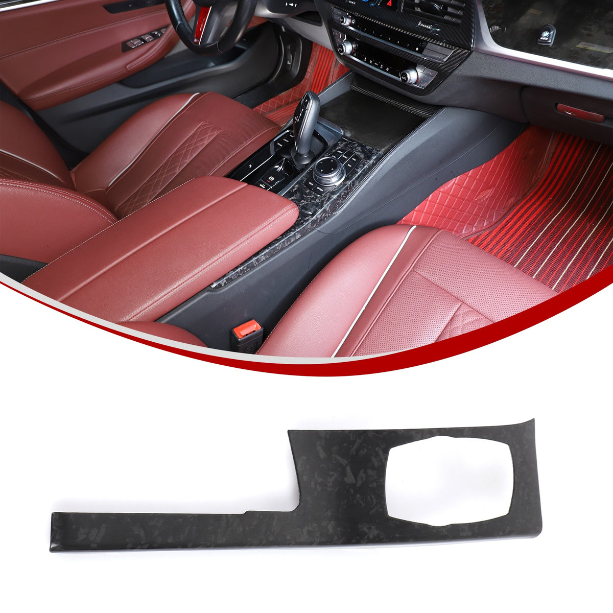 Forged Real Carbon Fiber Center Mode Knob Trim Cover For BMW 5 Series G30 18-22 18