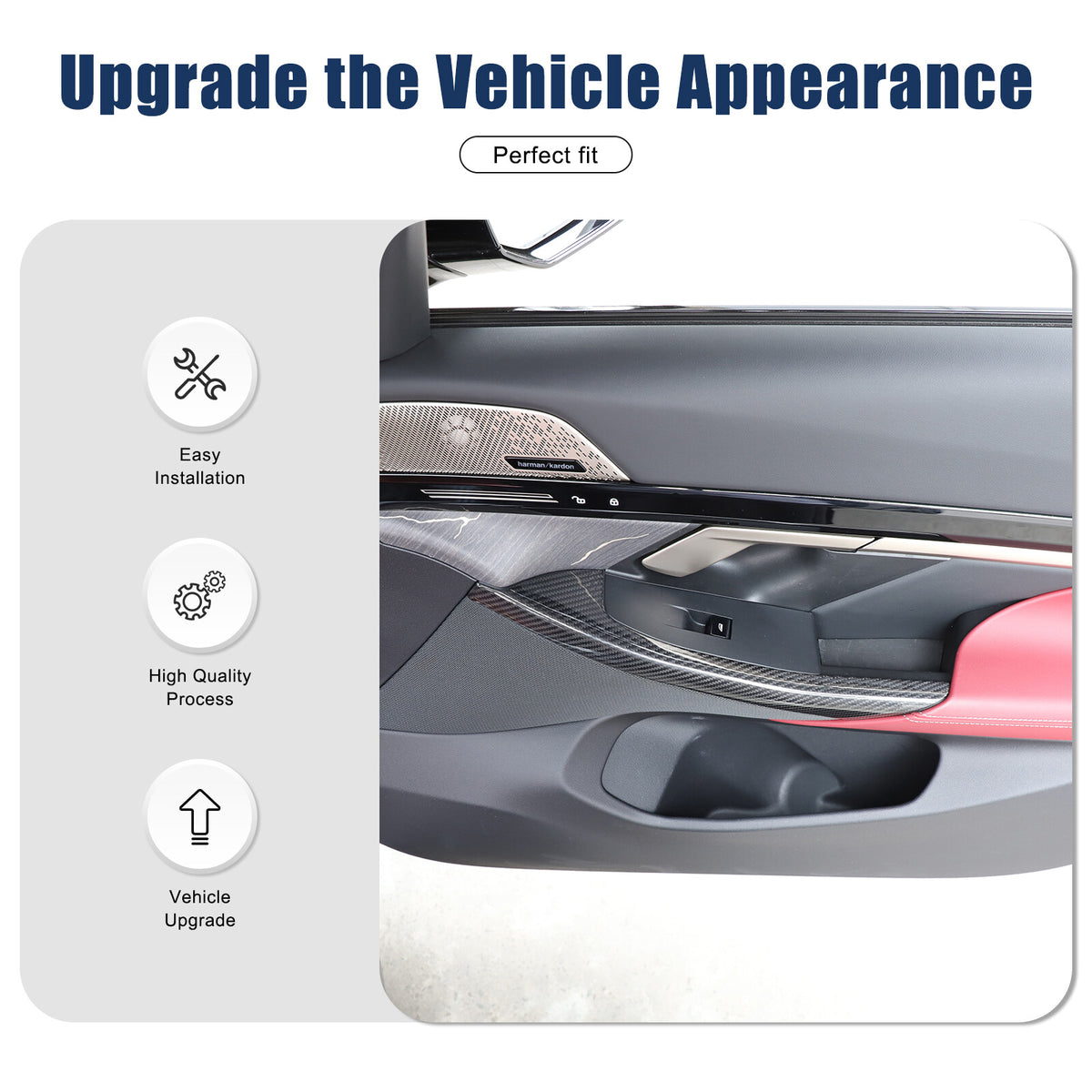 Real Carbon Fiber Window Lift Switch Button Trim Frame For BMW 5 Series G60 24+ 17