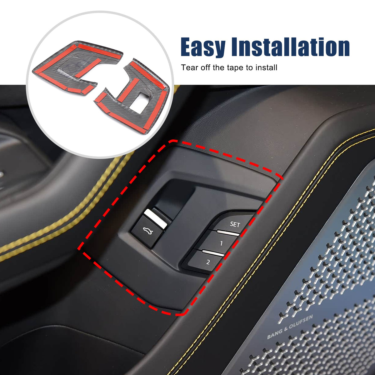 Real Carbon Fiber Rear Door Switch Cover Trim For Lamborghini Urus 2018-21 US 17