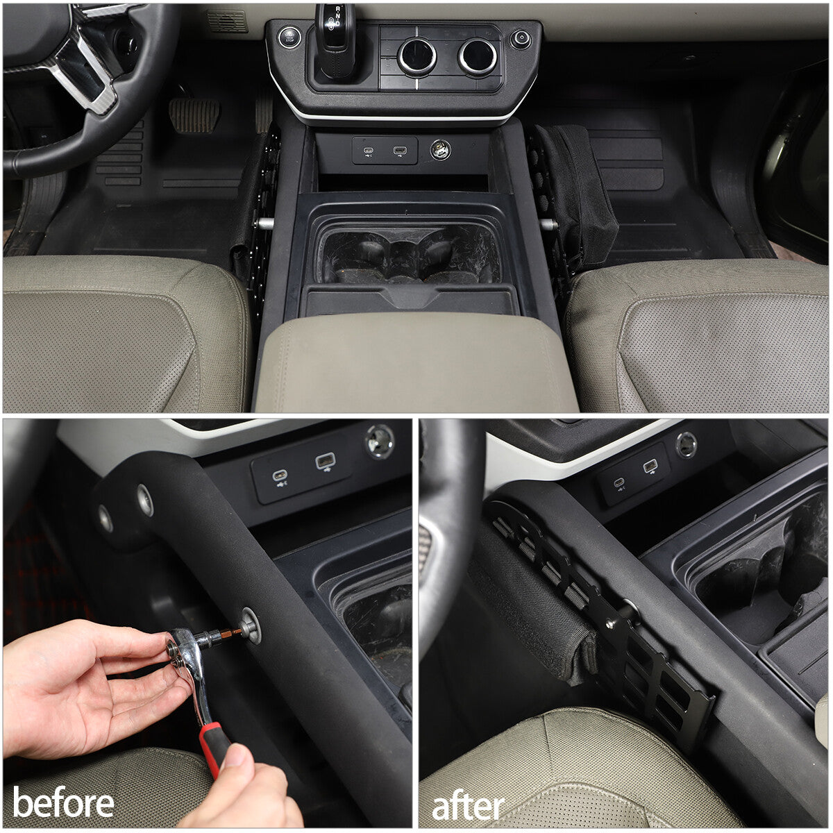Car Seat Gap Organizer Catcher Storage Rack for For Land Rover Defender 20-22 7