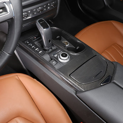 Center Control Gear Panel Trim Carbon Fiber Cover For Maserati Ghibli 2017-2023 4