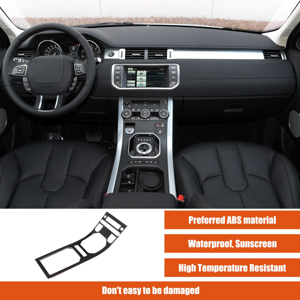 Glossy Piano Black Center Console Panel Trim For Land Rover Evoque L538 2012-18 8