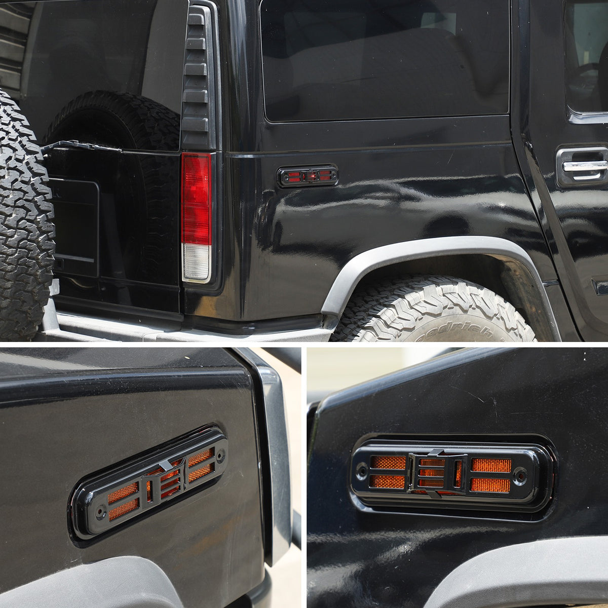 Glossy Piano Black Front Bumper Exterior Trim Cover Set For Hummer H2 2003-2009 - Styles 1-5 9