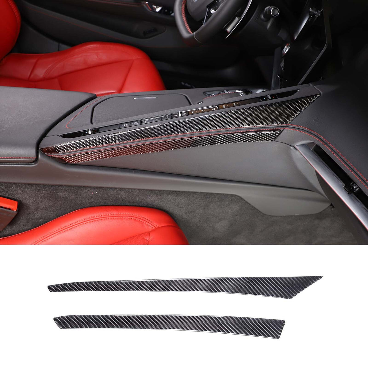 Soft Carbon Fiber Console Gear Shift Panel Trim For C8 Corvette Z06 Z51 20-25 8