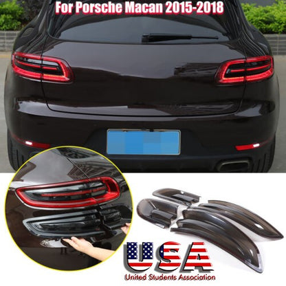 Smoked Black Rear Tail light Lamp Cover Trim Bezel For Porsche Macan 95B 2015-18 1