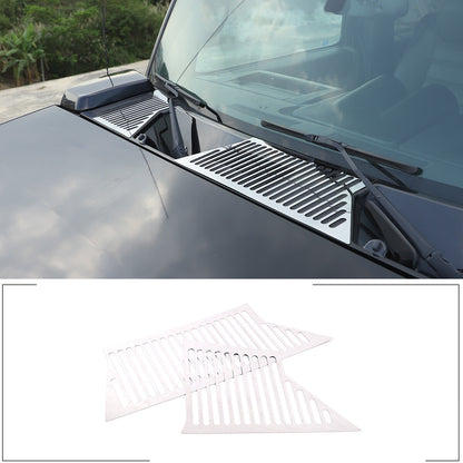 For Hummer H2 03-09 Hood Bonnet Air vent Outlet Panel Steel Cover Trim Chrome 3