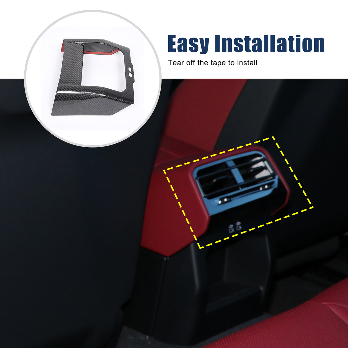 Real Carbon Fiber Interior Rear Air Vent Cover Trim For BMW 5 Series G60 i5 24+ 4
