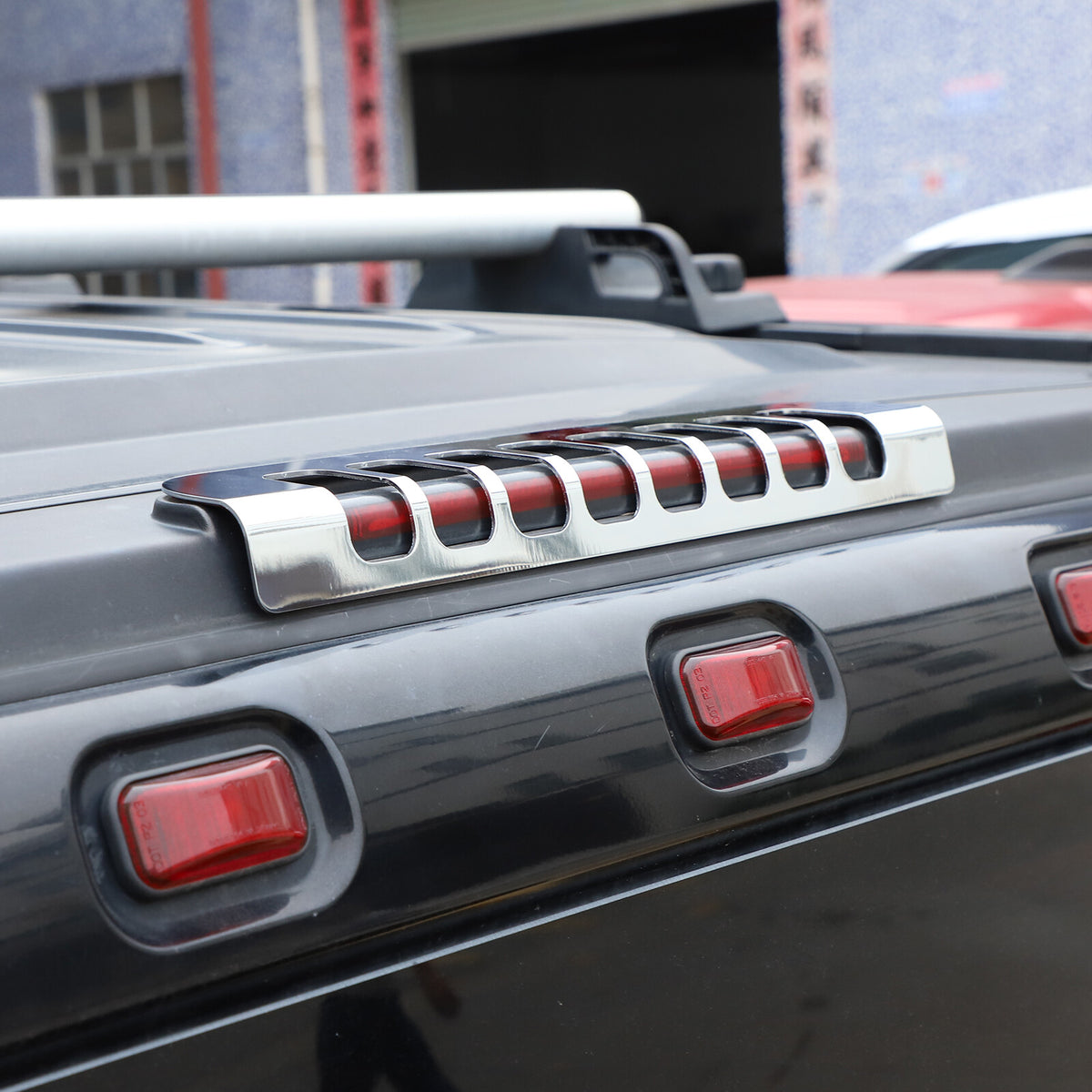 Silver Alloy 3rd High Mount Brake Light Trim Cover For Hummer H2 2003-2009 US 1