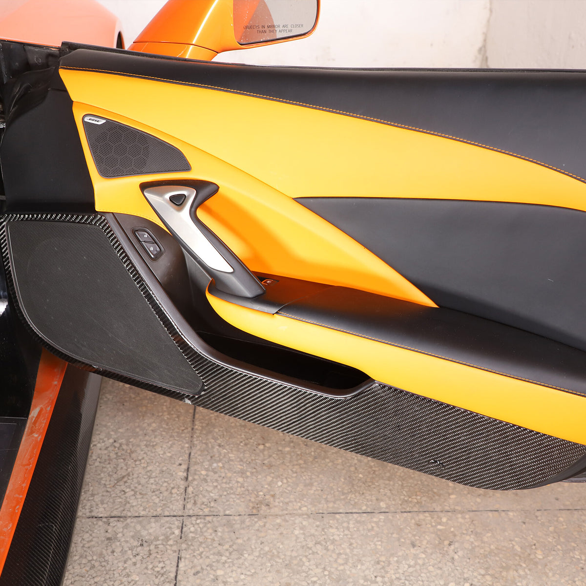 Carbon Fiber Interior Door all-inclusive anti-kick panel For Corvette C7 2014-19 5
