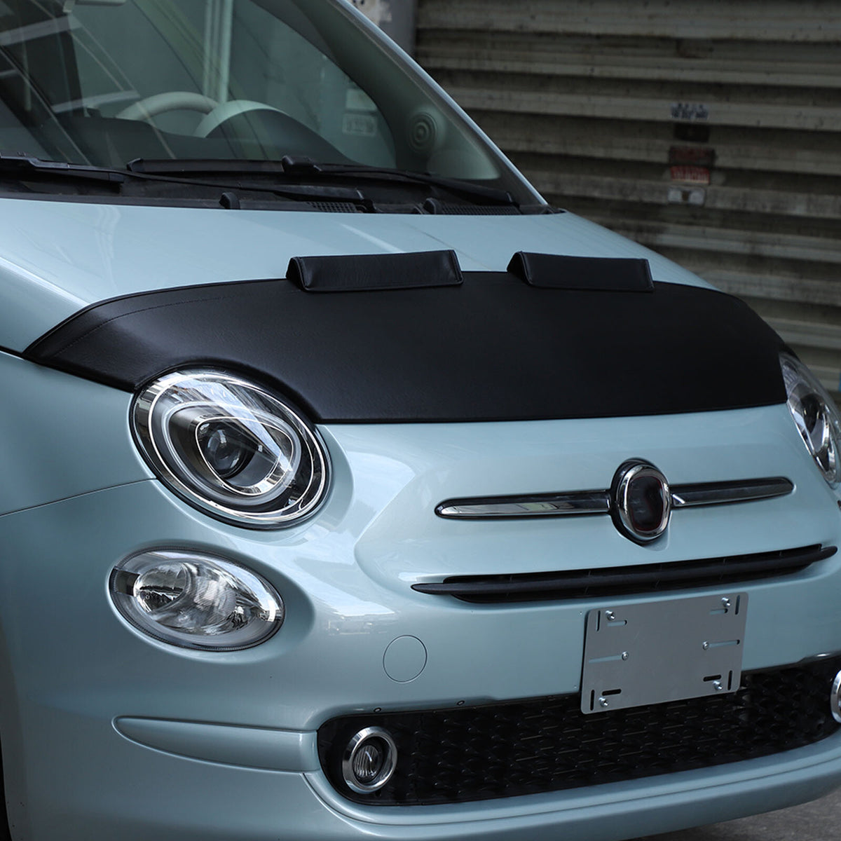 PU Leather Car Bonnet Hood Bra Wind & Bug Deflectors For Fiat 500 2007-2024 5