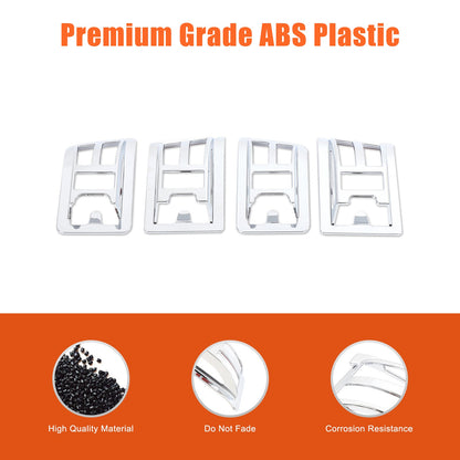 ABS Silver Front & Rear Roof Light Guard Cover Trim Set For Hummer H2 2003-09 US 21